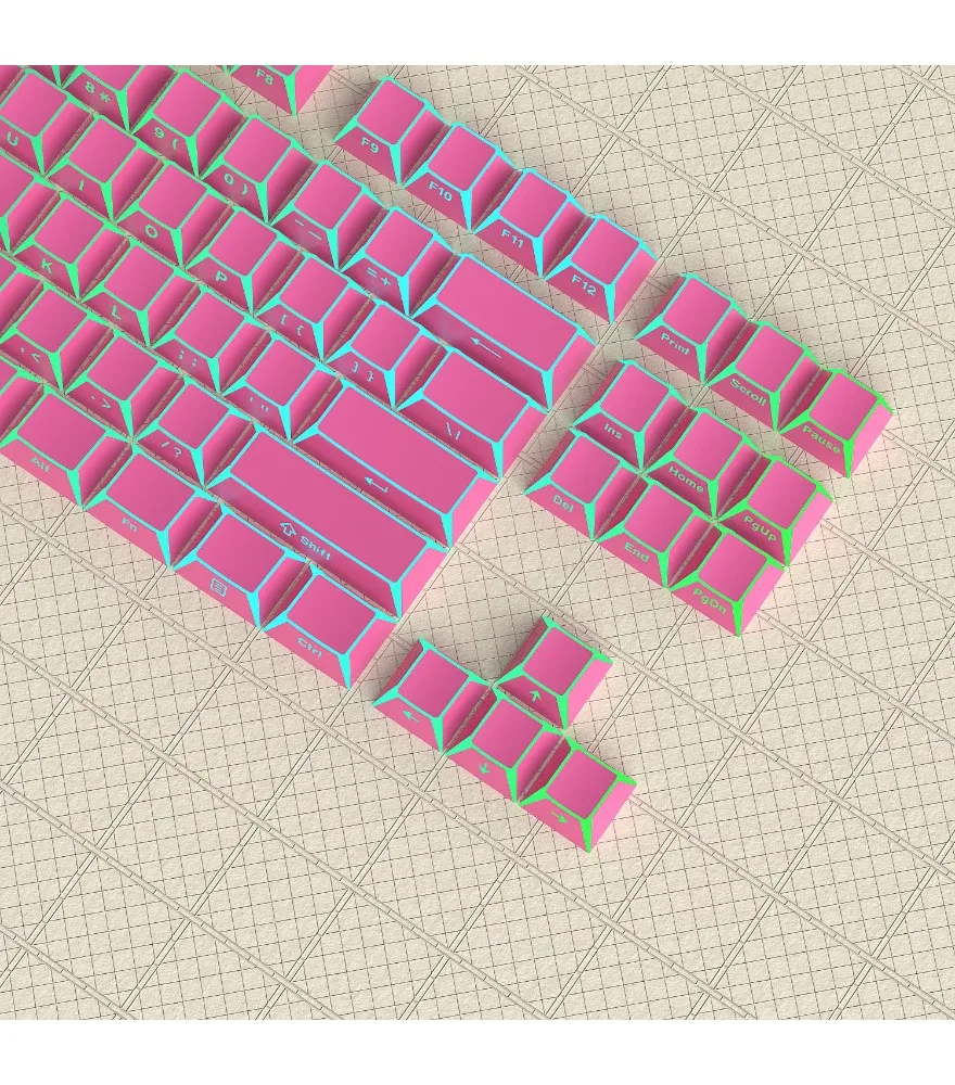 

Folding keycap red original 97 keys side luminous small full set of two-color magnetic axis mechanical keyboard