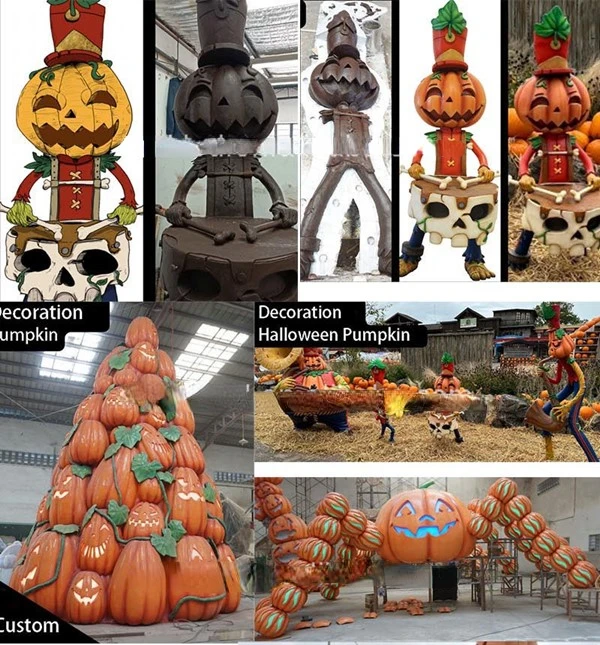 Halloween Party Decorations Custom Pumpkin Resin Waterproof Halloween Event Shows Fiberglass Sculpture