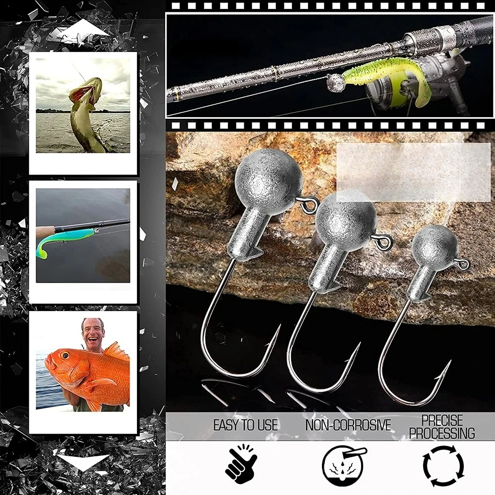 Metal Jig Head Hooks 1g 10g 28g Jigging Hook Barbed Crank Gear Shank for Soft Lure Equipment Carp Fishing Tackle Pesca Fishhook