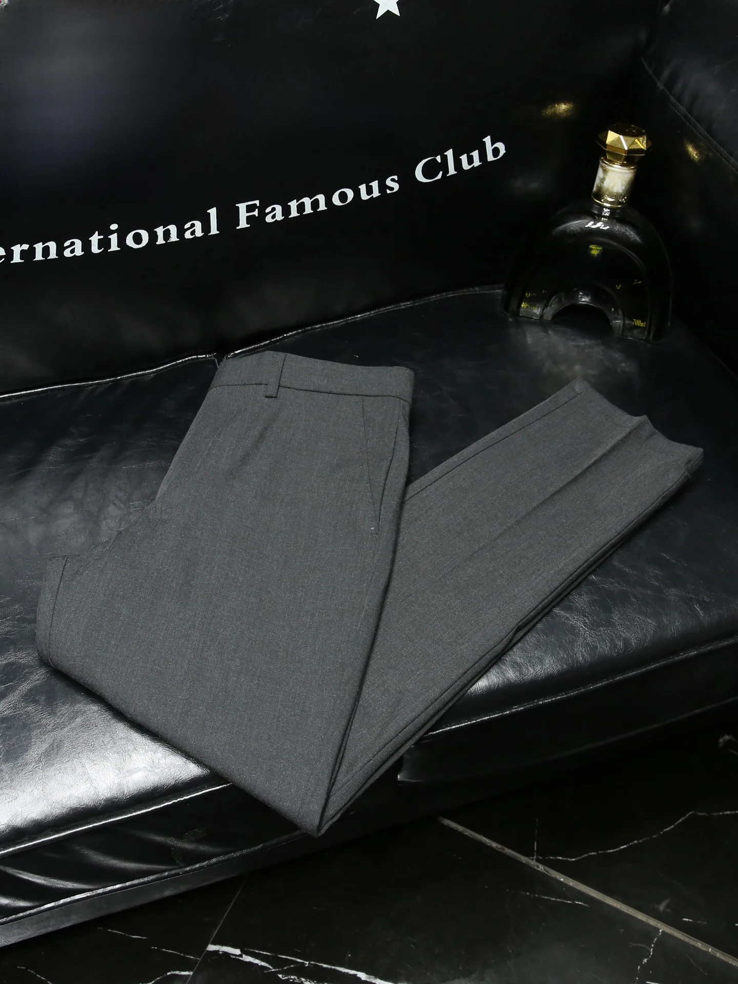 

Мужские повседневные брюки Busin Casual: Новинка осени, прямой крой, высококачественный костюмный комплект, модные городские молодежные брюки из полиэстера