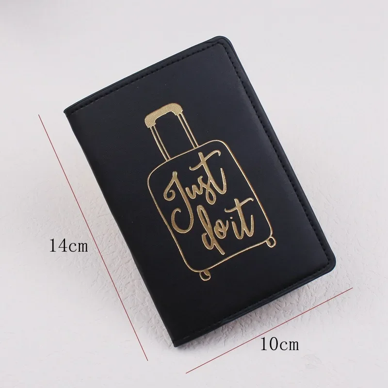 Fashion Black White Soft Leather Passport Cover Unise Traveling Accessories ID Bank Credit Card Holder Wallet Protector Cover