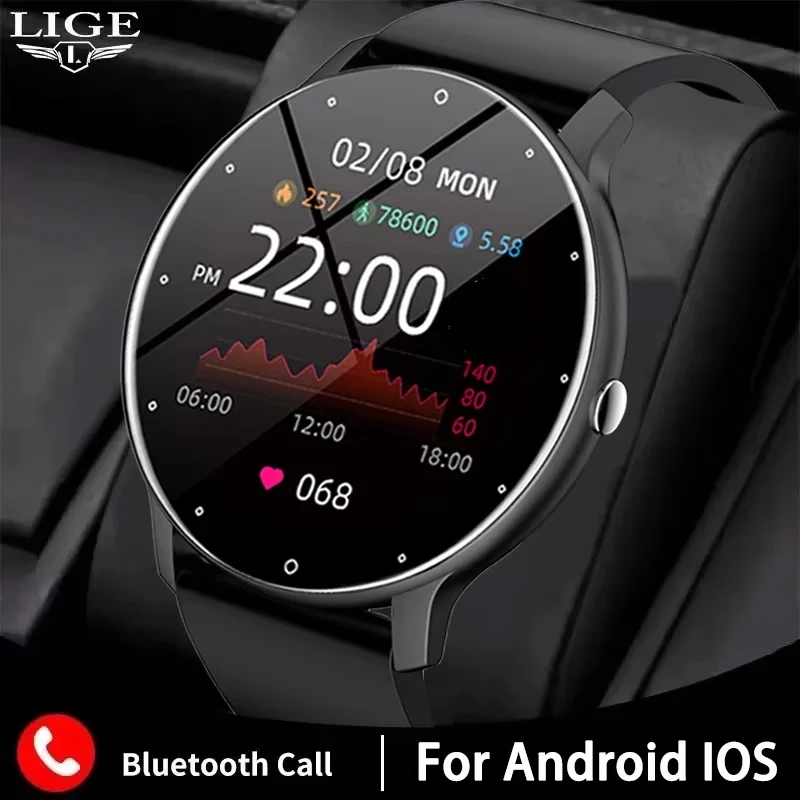 

LIGE 2024 Smart Watch Men 1.28" Full Touch Bracelet Fitness Tracker Sports Watches Bluetooth Call Smart Clock Women Smartwatch