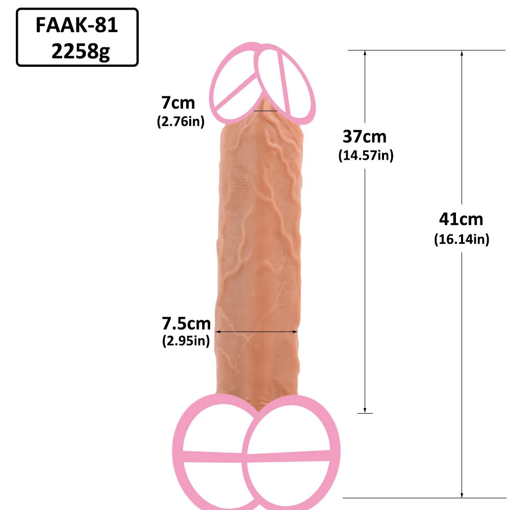 NUUN Giant Penis Female Masturbator 16.1in Huge Dildo Massive Cock Sex Toys Clitories Anal Prostate Massager For Women Men