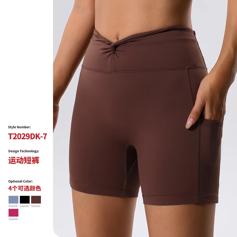 

Hip-lifting fitness shorts women's tight-fitting high-waisted elastic running sports quick-drying sexy outer-wear yoga pants bre