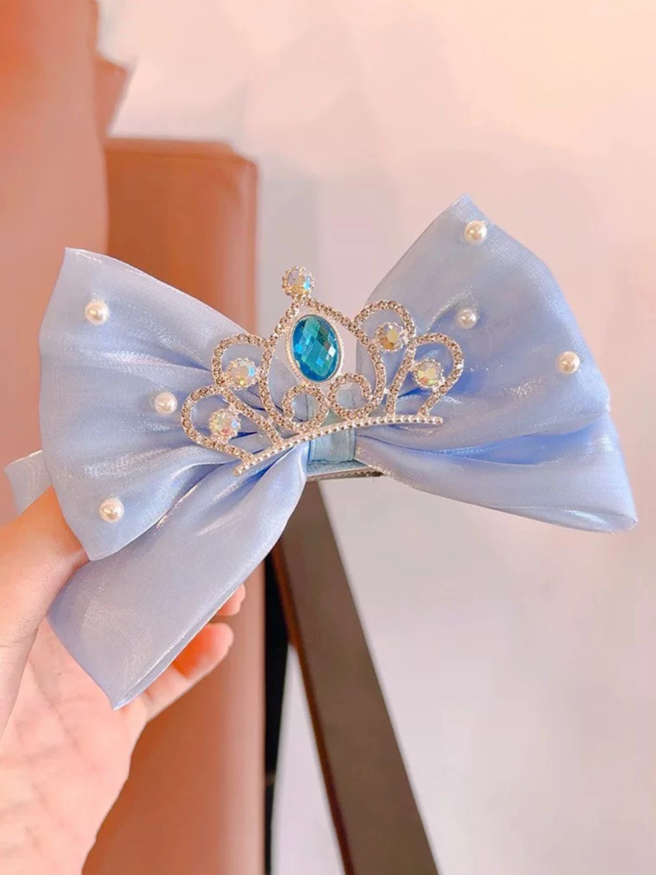 

Эльза принцесса синяя розовая корона заколка для волос с большим бантом для девочек детские аксессуары для волос 3D супер фея аксессуары для волос