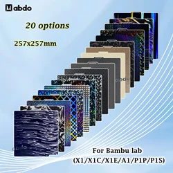 For Bambu Lab Build Plate P2S/P1S/X1/X1C/A1 Plate 257x257 H1H plate PEO PET PEY PEI Spring Steel Sheet for Bamboo A1 Accessories