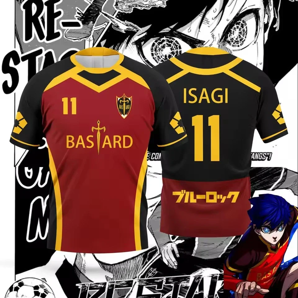 Blue Lock Anime Jersey 3D Print Nagi Soccer T-Shirts Men Women Short Sleeve Sports Tee Y2k Top Harajuku Cosplay Football T Shirt