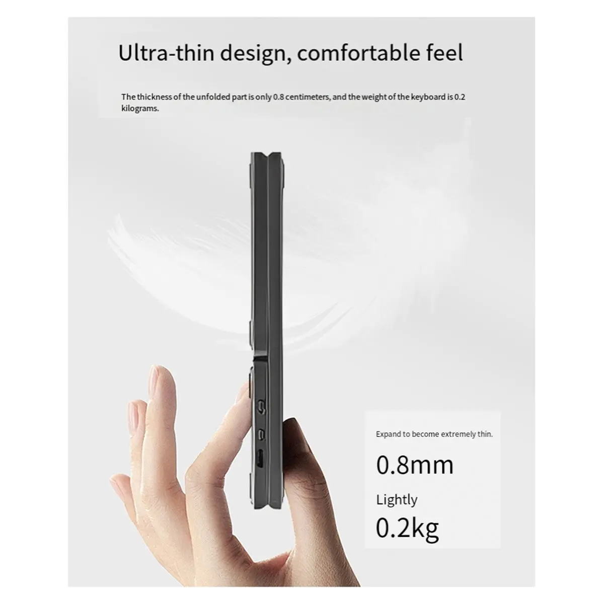 

goodidea Tri-Fold Bluetooth-клавиатура с сенсорной панелью, ультратонкая беспроводная клавиатура для телефона, планшета, ноутбука, портативная дорожная клавиатура A
