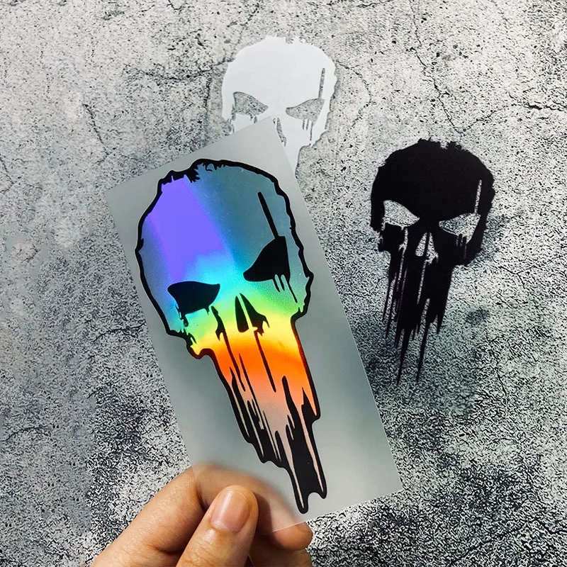Totenkopf-Motorradaufkleber, Wasserfester Vinyl-Aufkleber zur Motorraddekoration