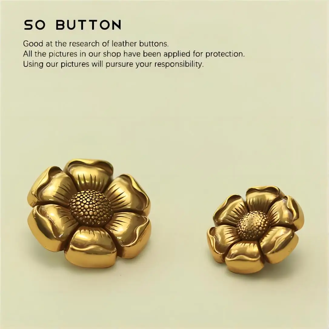 패션 골드 해바라기 금속 단추, 의류 코트 카디건 스웨터 바느질 바느질, 의류 바지 가방, DIY 장식, 6 개