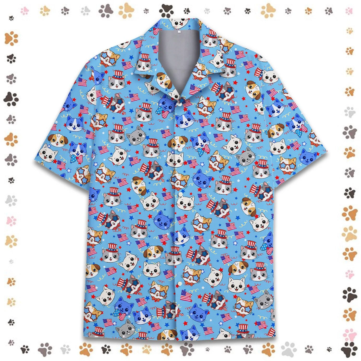 

Men's And Women's 3D Fun Galaxy Cat Print Short Sleeved Hawaii Shirts With Animal Print Summer Beach Shirt Unisex Urban Tops