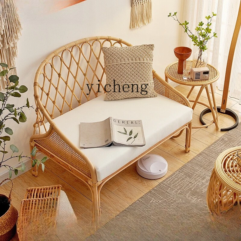 

Zz balcony leisure chair rattan light luxury retro small sofa arrangement single chair furniture