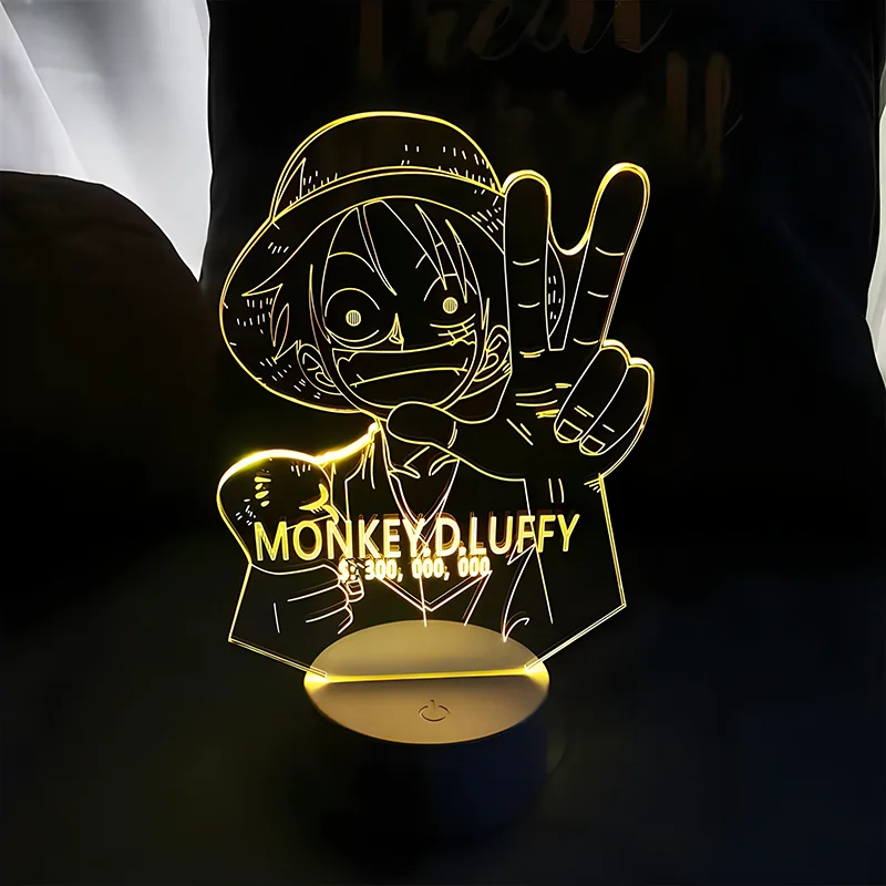 قطعة واحدة لوفي ثلاثية الأبعاد مصباح LED أضواء ليلية زورو أنيمي مصباح الاطفال طاولة لغرفة النوم مصباح المنزل لامبارا الهدايا سطح المكتب الحلي الزخرفية
