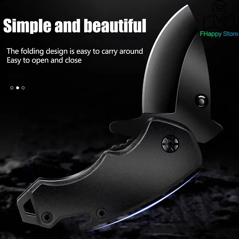 

Нож для выживания на открытом воздухе, мини-складной нож из нержавеющей стали, брелок для ключей, открывалка для бутылок, карман для кемпинга, легко носить с собой, фруктовый нож