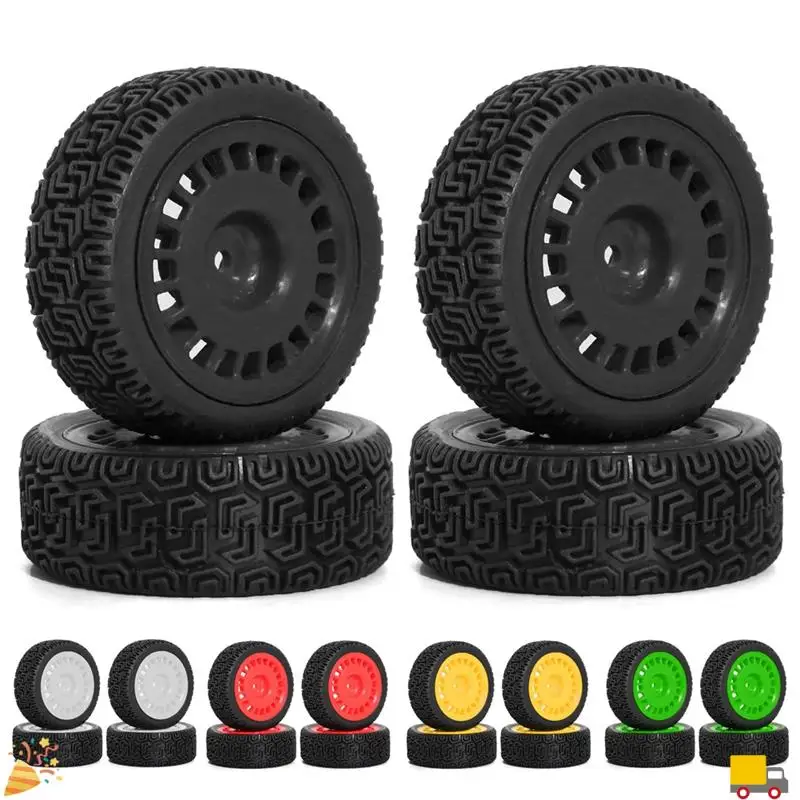 4 pezzi 68 mm pneumatici da rally pneumatici in gomma ruota per XV01 XV02 TT01 TT02 PTG-2 1/10 RC parti di aggiornamento per auto da rally-racing