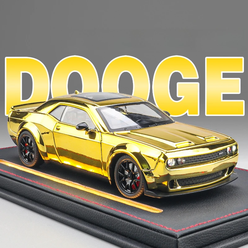 

1:24 Dodge Challenger SRT Hellcat, модель автомобиля из сплава, литая под давлением металлическая модель игрушечного автомобиля, коллекция звуковых и световых симуляторов, детские подарки