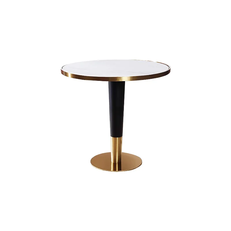 

Italian light luxury living room small coffee table dining table stainless steel coffee table balcony leisure small coffee