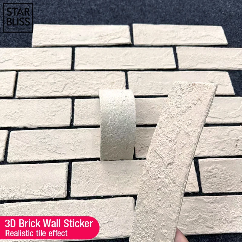 3D brick wall sticker tile wall decor waterproof stone tile ceramic mosaic TV background wall bedroom kitchen home wall decor