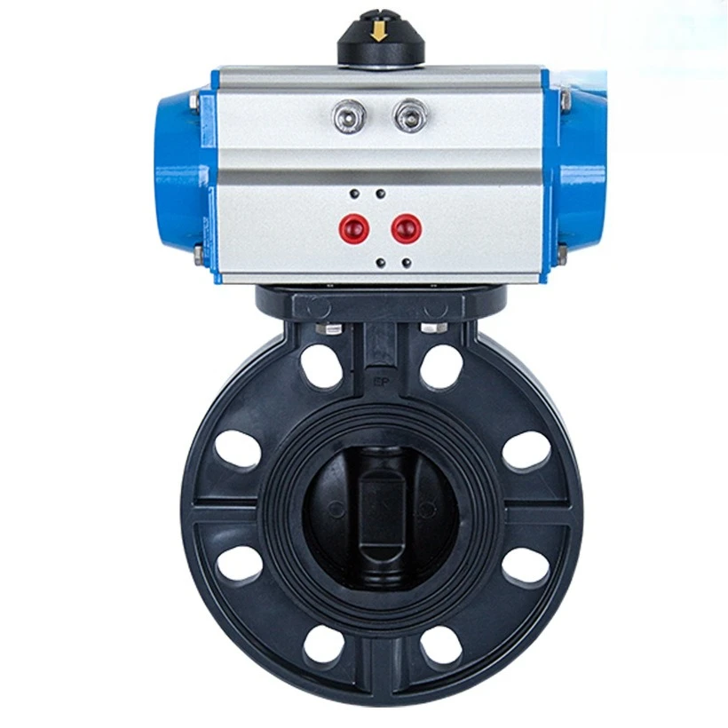 

Pneumatic soft seal clip butterfly valve, acid and alkali resistant plastic clip butterfly valve