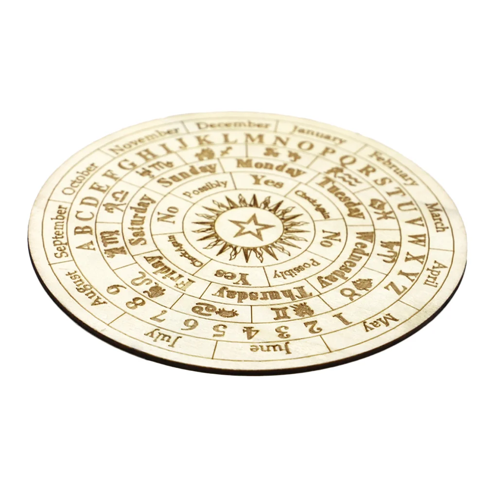 Divination Decorative Plate Home Board Decoration Information Wiccan Altar Supply Wood Carved Astrology Wooden Supplies Prop