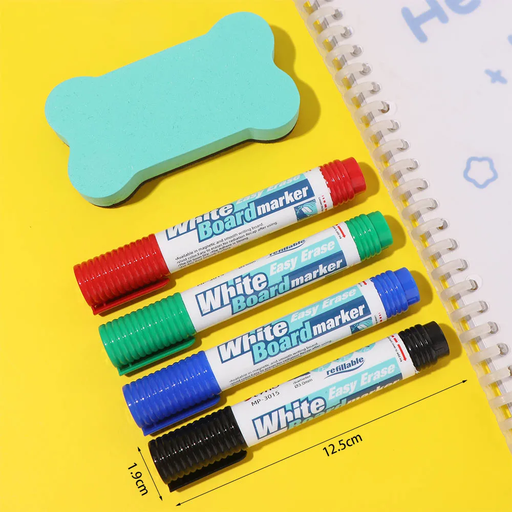 

Магнитные маркеры для белой доски 4/8 цветов, магнитный ластик, цветные маркеры для рисования, моющиеся, многоразовые, с тонким наконечником, для письма