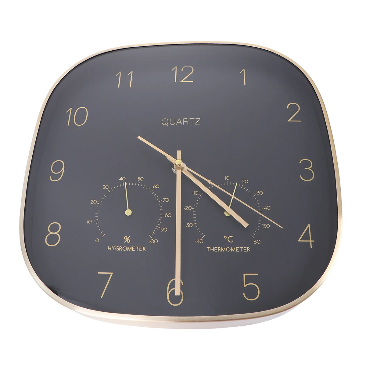 

Multifunctional Wall Clock Temperature Humidity Meter Mute Sweep Home Decor Indoor Outdoor Easy Install Remove Safe Gift