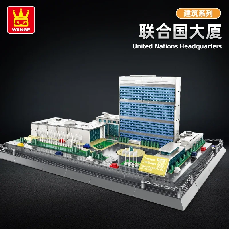 WANGGE World Famous Building United Nations  United Nations Headquarters  Model Building Blocks Toy Gift DIY