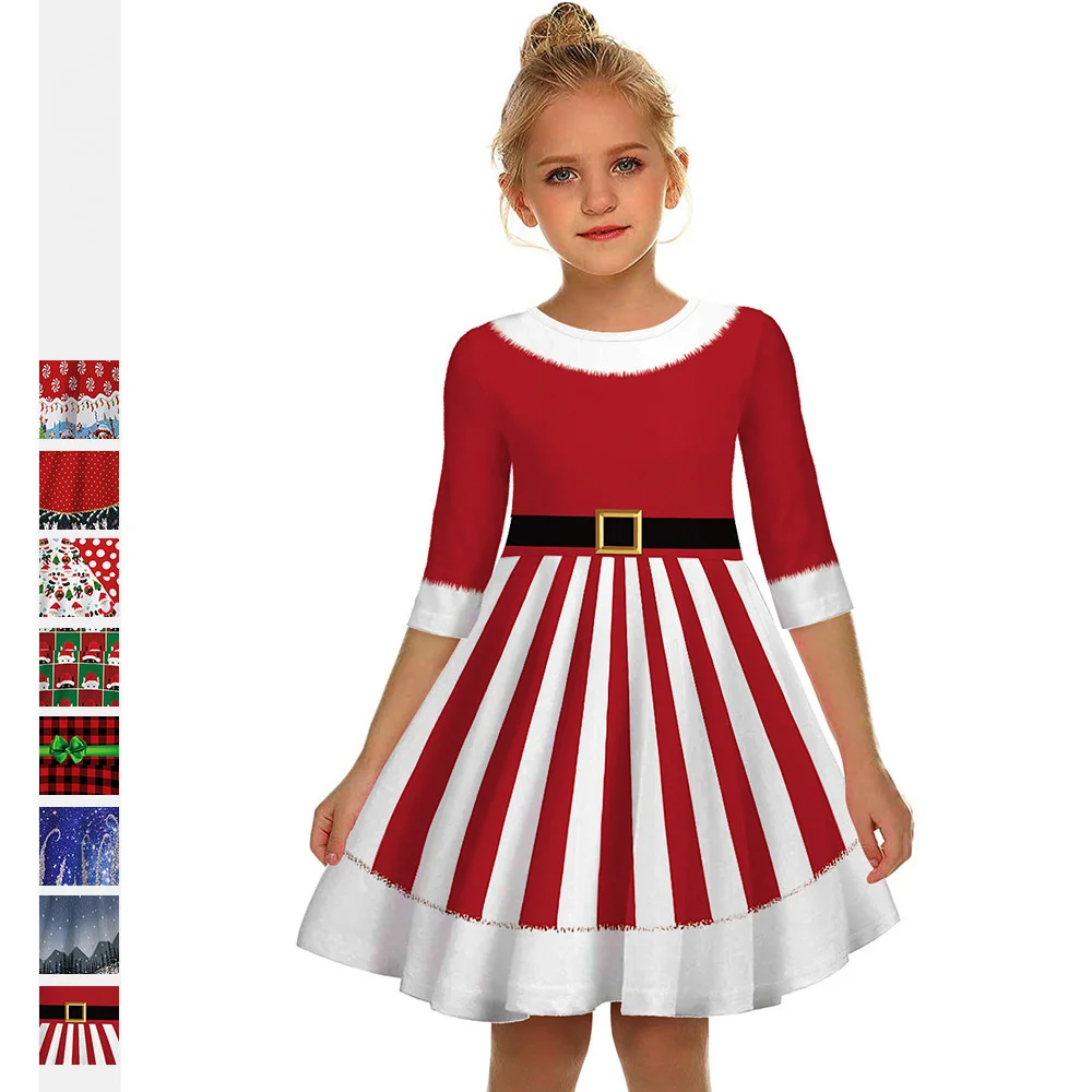 

Kids Girl Christmas Dress New Year Festival Santa Clause Costume Xmas Dress Up Ballet Tutu Leotard Fancy Party Dress