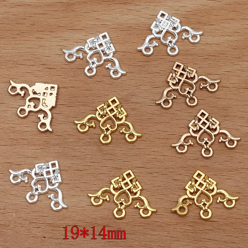 50pcs/Lot Silver/Gold Color Metal Connectors For Jewelry Making Supplies Handmade Necklace Earrings Pendant Vintage Components