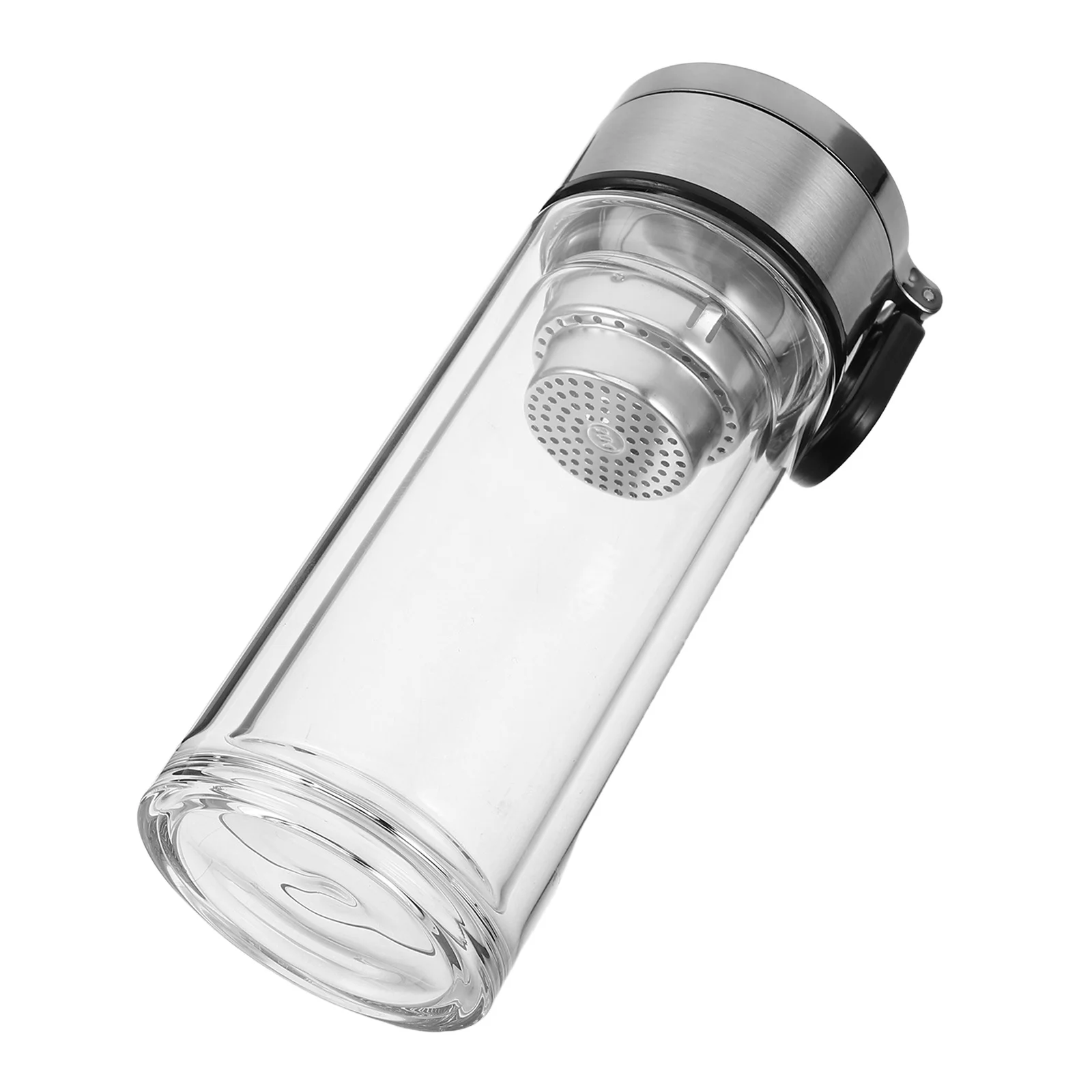 

Clear Glass Tea Cup 240Ml Double Layer Insulation Tea Water Separation Tumbler with Handle for Home Office Travel Convenience