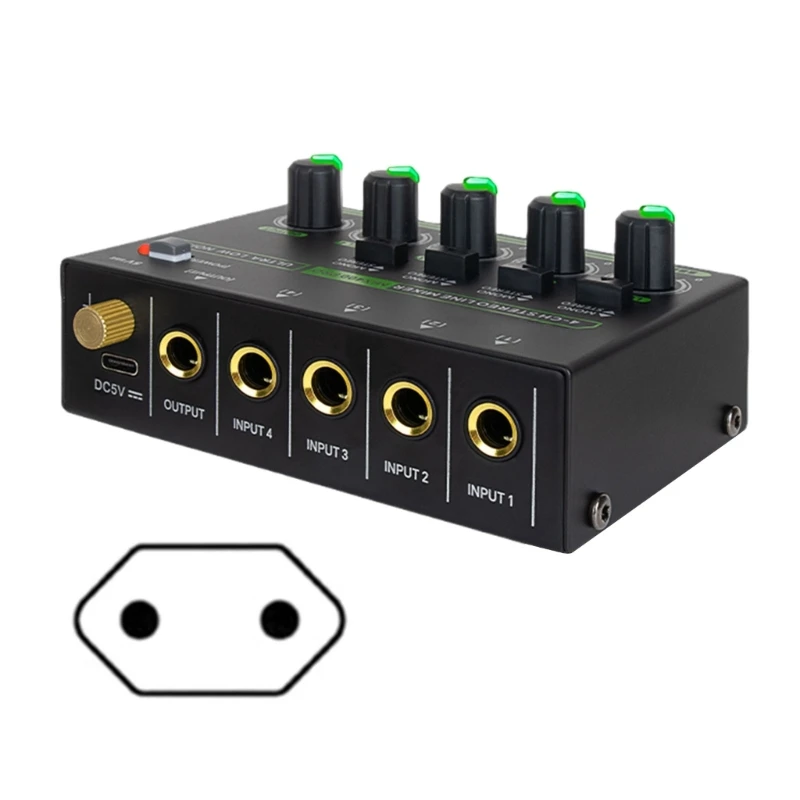 4-kanaals stereo-lijnmixer met laag geluidsniveau LED-voeding voor professionele geluidsmixer