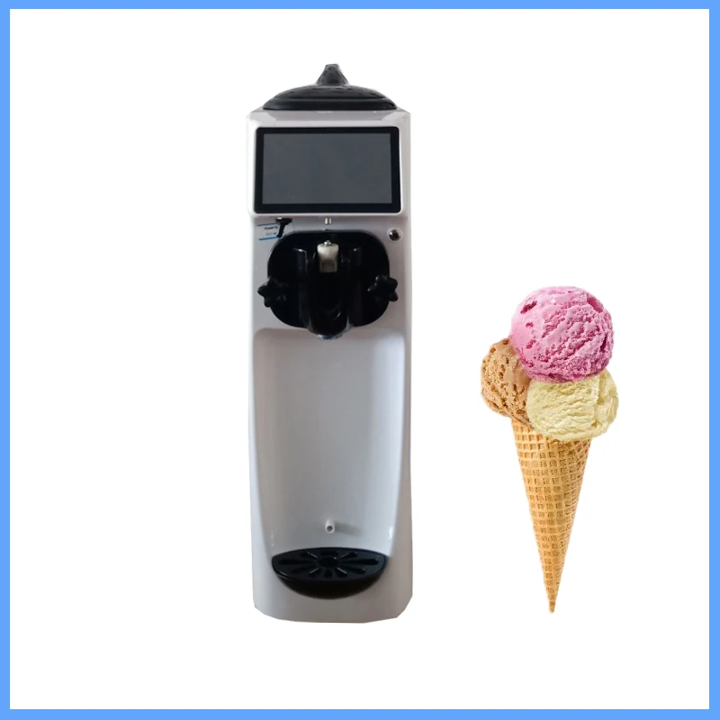 Multifunctional Electric Commercial Ice Cream Machine Small Stainless Steel Frozen Yogurt Maker for Business Use
