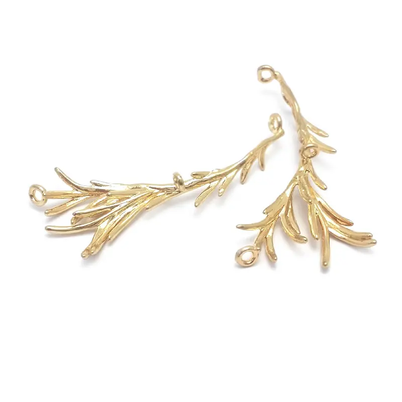 High Quality 18K Gold Color Brass Tree Branch Charms Pendants Diy Jewelry Making Supplies Earrings Accessories for Women