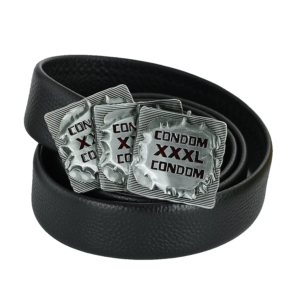 

Funny Letter XXXL Condom Belt Buckle for Men Western Cowboy Rock Punk Style Metal Clasp Jeans Accessories Fit for 4cm Wide Belts