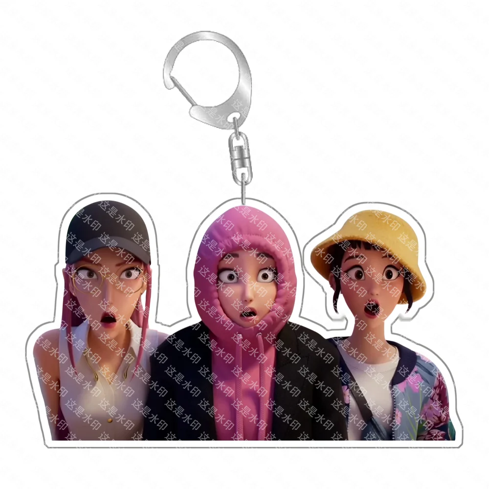 Anime Huntr-x K-Pop Demon Hunters Preorder Keychain - Fan Art Self Made Acrylic Classics Game Collection Toy Charm Girl Gift