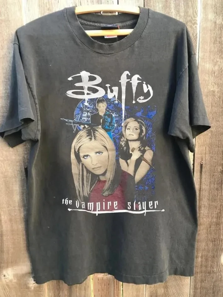 Film- und Fernseh-Merchandise-Shirt, 90er-Jahre Retro Personalisiertes Freizeit-T-Shirt Buffy die Vampirjägerin T-Shirt, Sarah Michelle Gellar Shirt