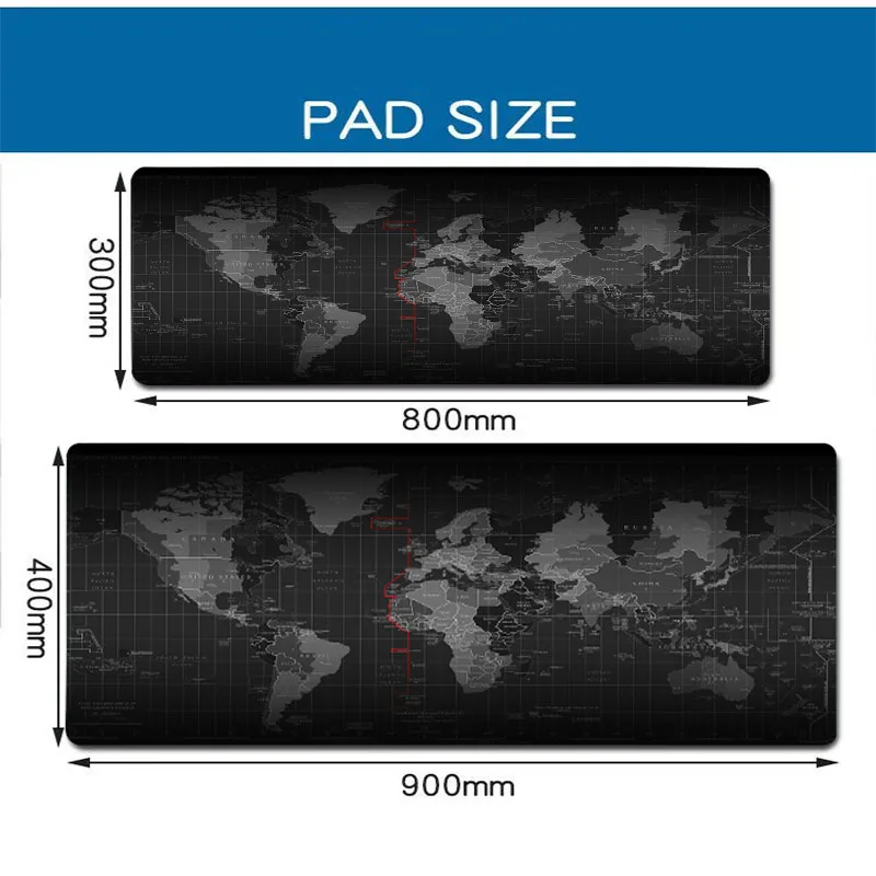 WESAPPA-Grande Mapa Mouse Pad, Tapetes de Mesa, XXL Gaming Mousepads, Mesa De Escritório Decoração, Teclado, Longo Padding, Notebook, Computer Gamer