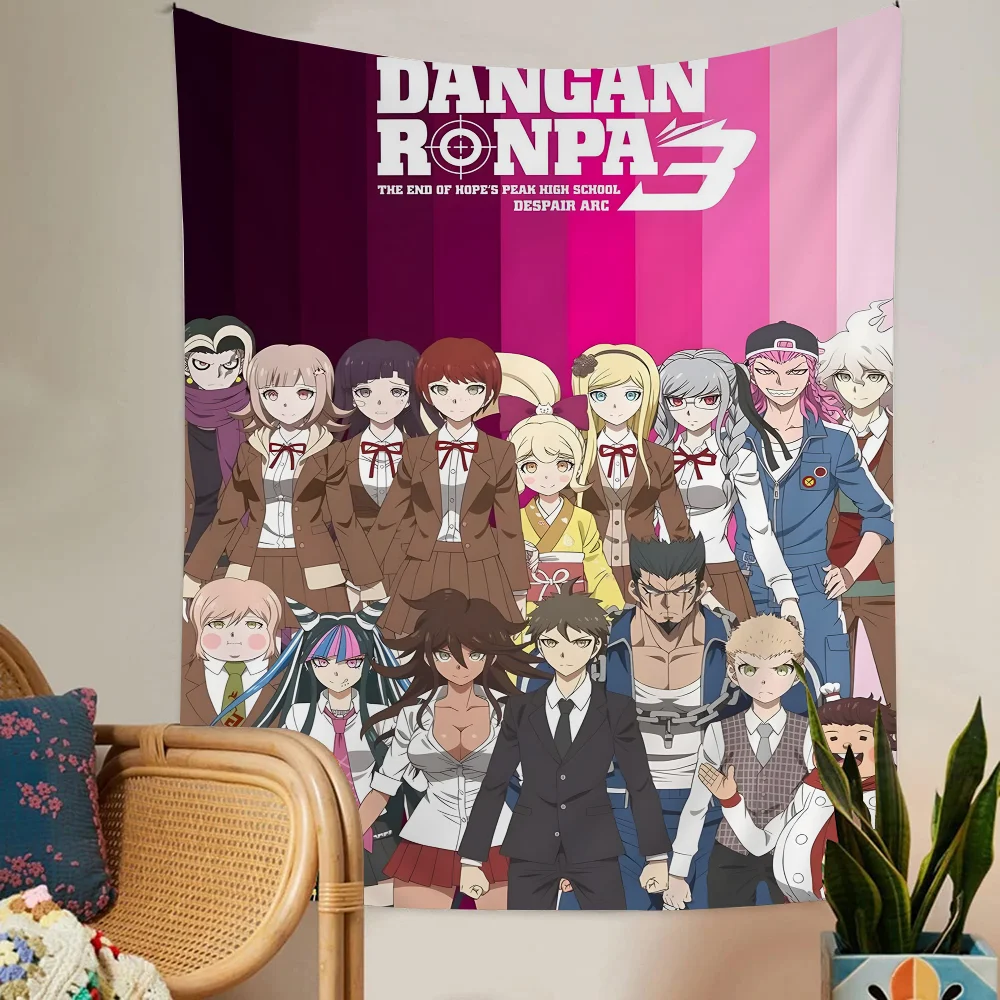 نسيج مخطط ألعاب الرسوم المتحركة الكلاسيكية Danganronpa - يعمل كديكور لغرفة المعيشة/المنزل/النوم، يناسب المساحات المنزلية ذات التركيز الفني