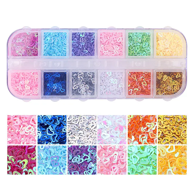 

Sequin Holographic Love Star Pink White Nail Art Nail Art Sequin Piece Decorative Body Art Glitter Box Sequin Nail Art Tool