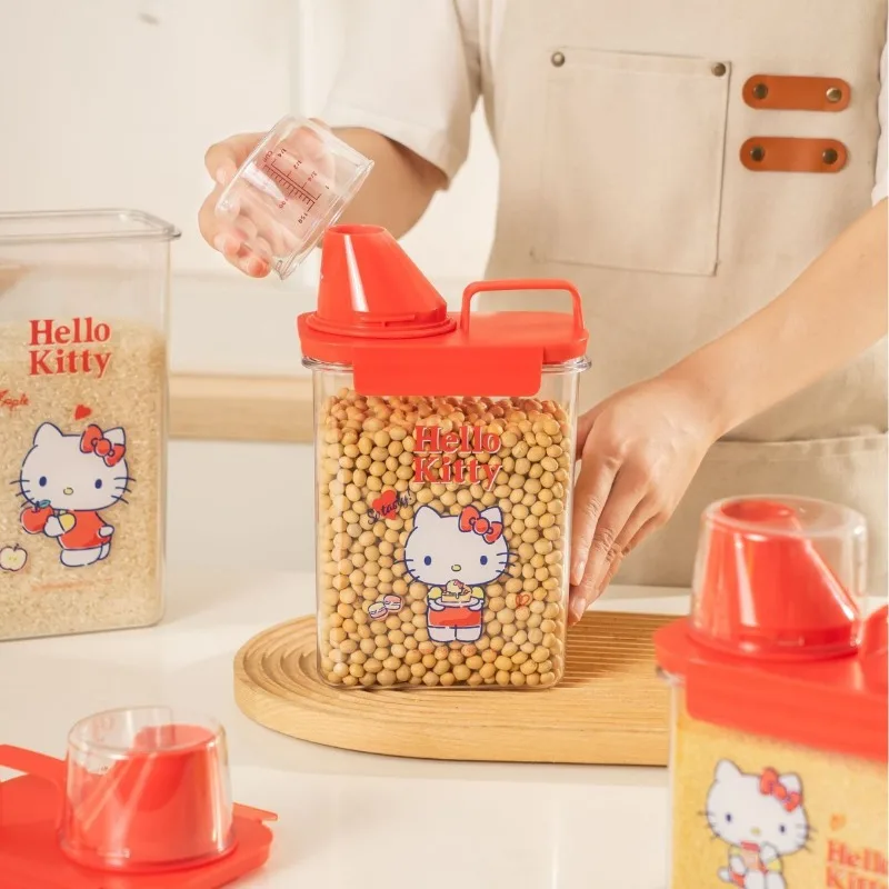 Hello Kitty Moisture Proof Insect Proof Grain Storage Container Rice Bucket Sealed Storage Box Grains Storage Women Accessories