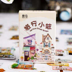 Etori Life 30 PCS Retro Japanese Architecture Student DIY Stationery Decoration Stickers Suitable for Diaries,Cups,Scrapbooks