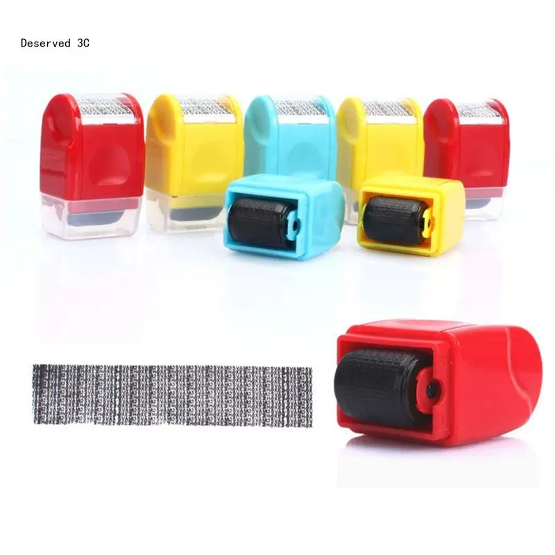 Portable Refillable Identity for Protection Stamp Roller Anti-theft Privacy Safe