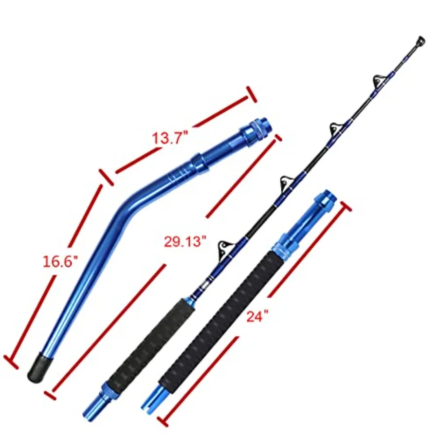 2 قطعة المياه المالحة في الخارج الثقيلة عازمة مستقيم بعقب التصيد قضيب الصيد الأسطوانة قضيب التقليدية قارب أعماق البحار الصيد P #6