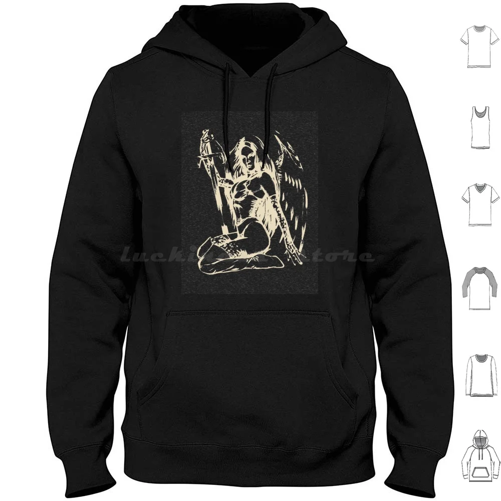 Dark Angel , Don't Be Afraid Of The Dark... Hoodie Cotton Long Sleeve Dark Angel Girl Non Blonde Demonic Sexy Teen Black And