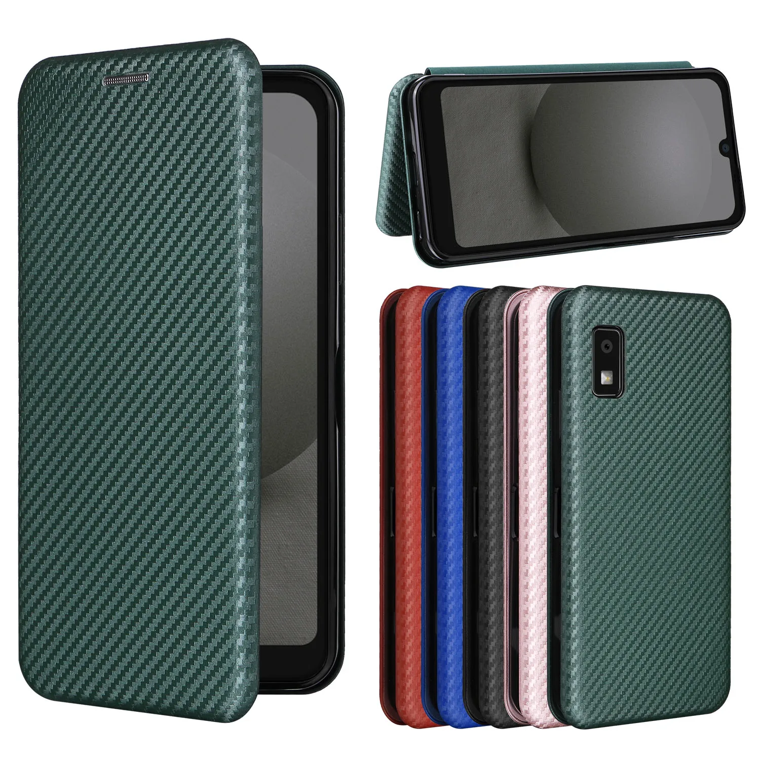 For Sharp Aquos Wish 3 Case Luxury Flip Carbon Fiber Skin Magnetic Adsorption Protective Case For Sharp Aquos Wish3 Phone Bags