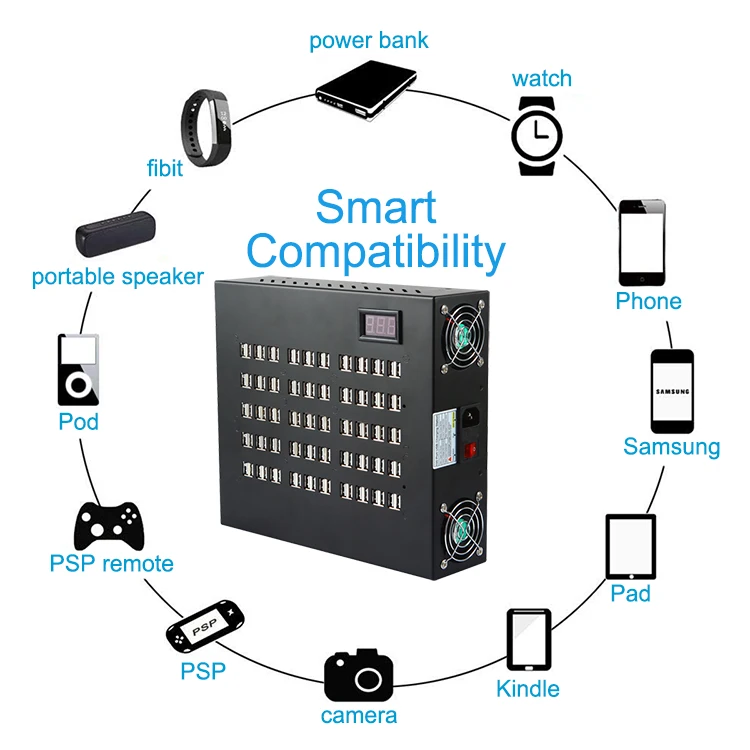 Carregador USB multi hub para escritório de shopping de hotel para temporizador de cozinha com tela digital