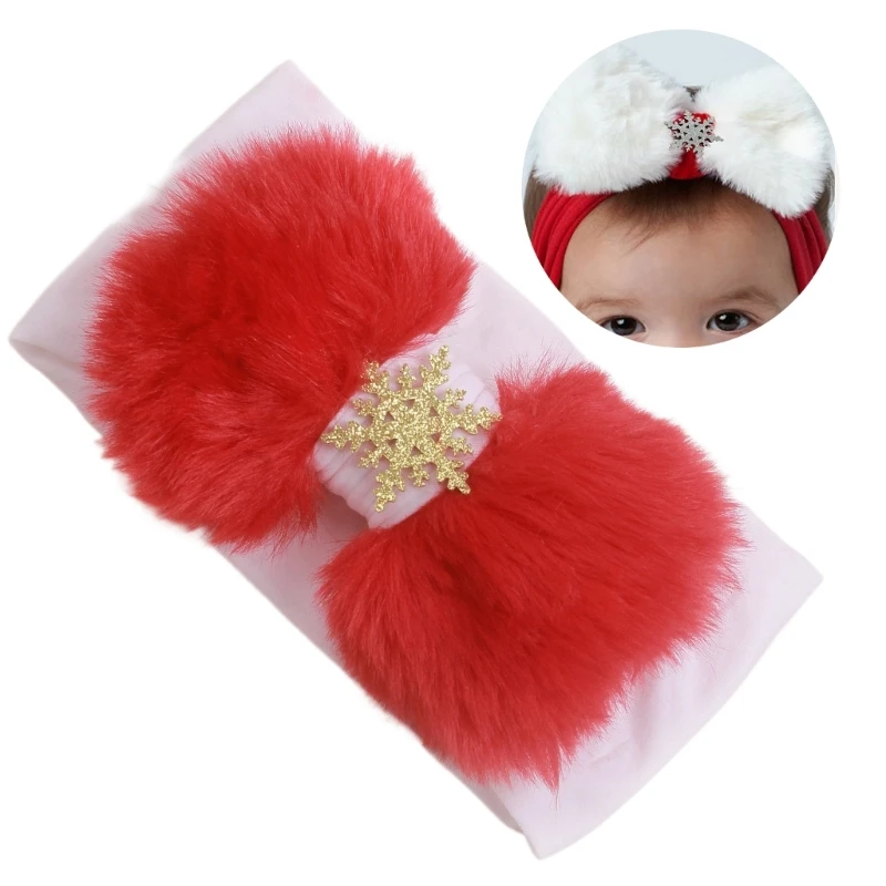 Fascia per capelli per bambini confortevole fascia per capelli per bambini copricapo con fiocco di neve di natale per la fotografia e l\'uso