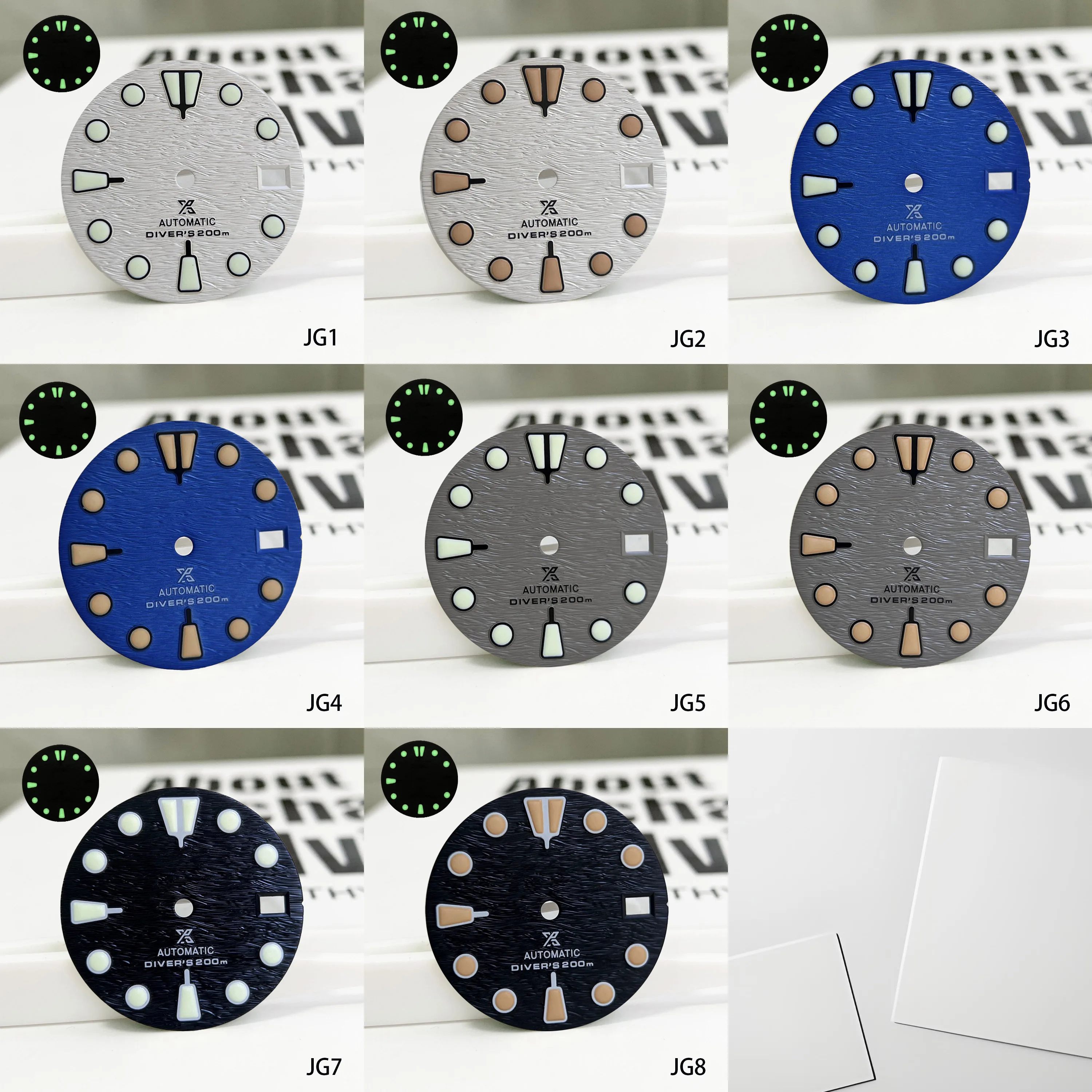 

28.5mm velvet striped abalone tuna canned luminous single calendar watch parts, suitable for NH35 movement