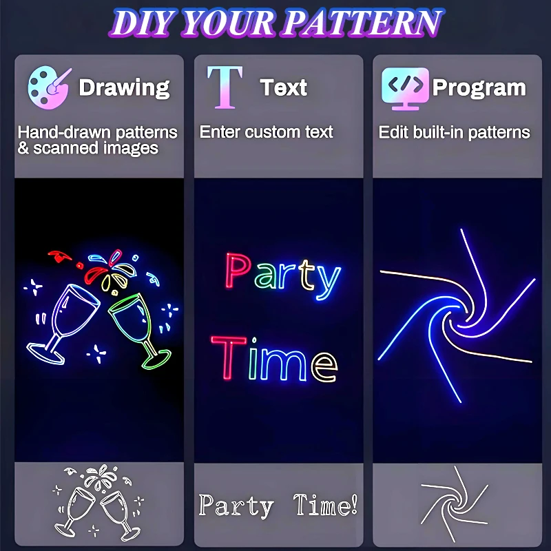 EU Plug DJ Party Lights Animation Laser Sound Activated DMX Laser Light APP Control Light Pattern Projector for Stage Club Home