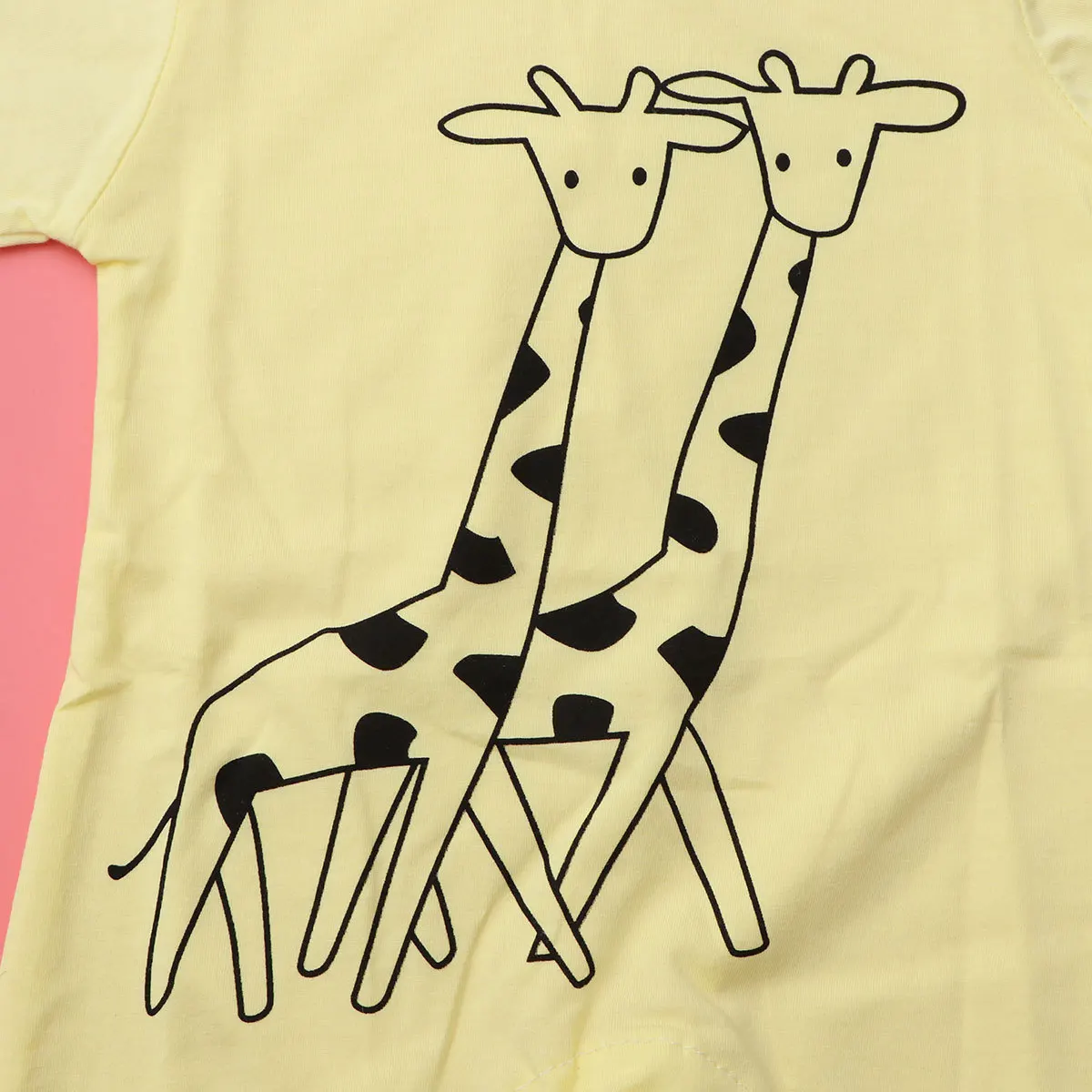 

0-3 Month Infant Baby Summer Clothes Yellow Cartoon Giraffe Romper Sleeveless Breathable Soft Infant Jumpsuit Baby Clothes